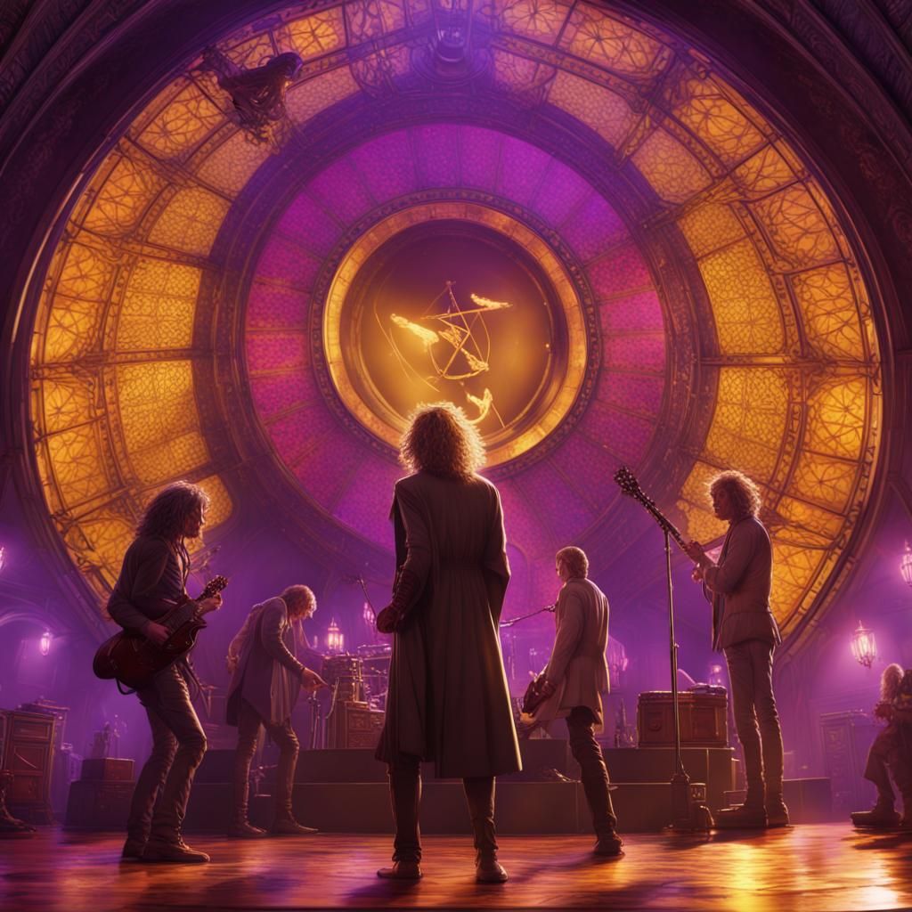 Epic Dark Fantasy Led Zeppelin Art in Hyperdetailed Style