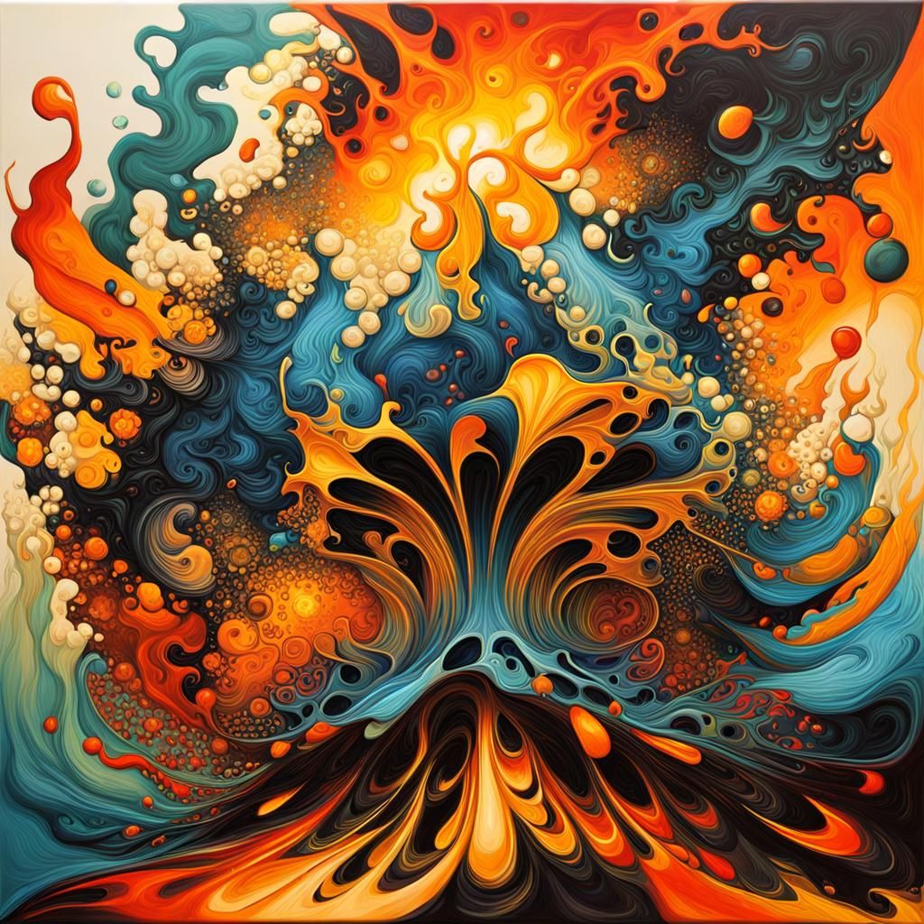 Vibrant Fractal Explosion in Deep Triadic Colors