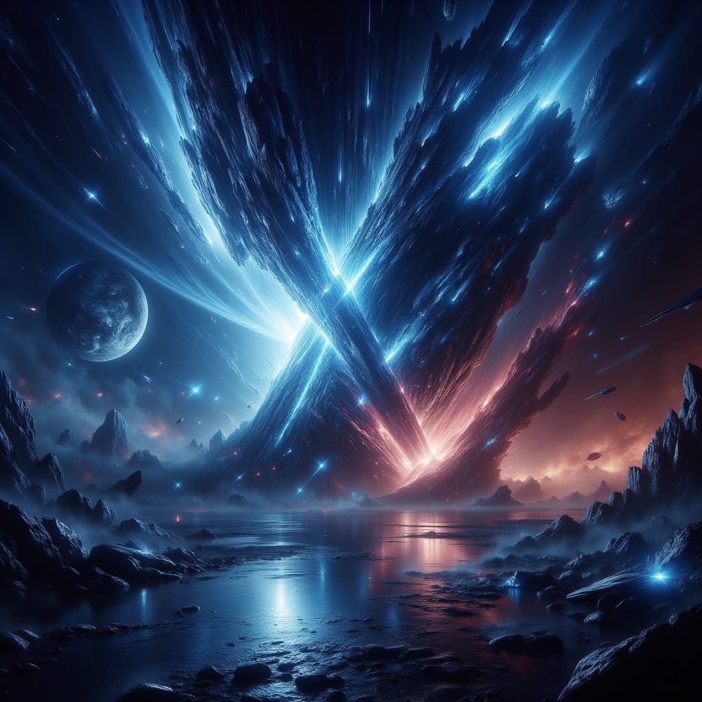 Sci-Fi Book Cover: Fermi Paradox X in Hyperrealism