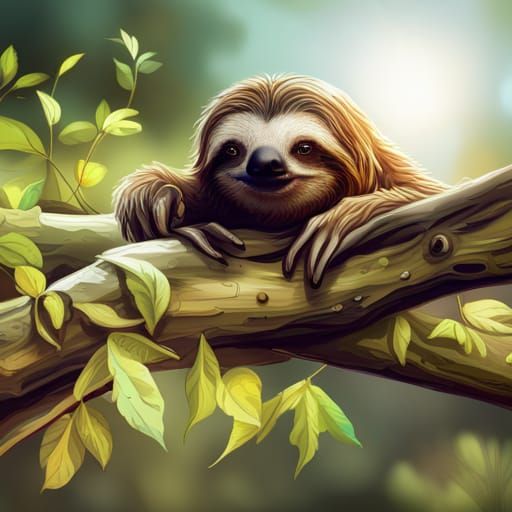 Realistic Sloth Fantasy Concept Art Piece