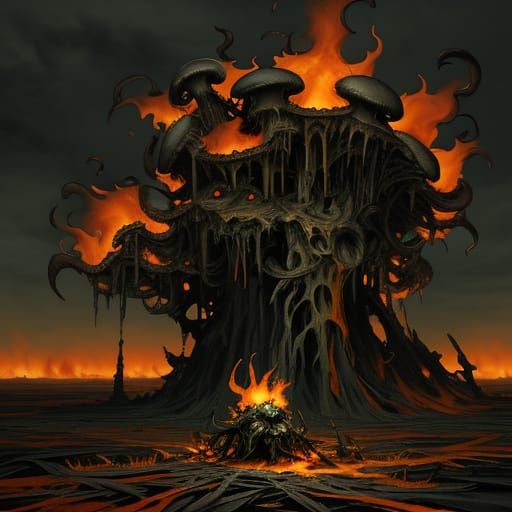 War-Torn Apocalypse in Vibrant, Hyper-Realistic Oil