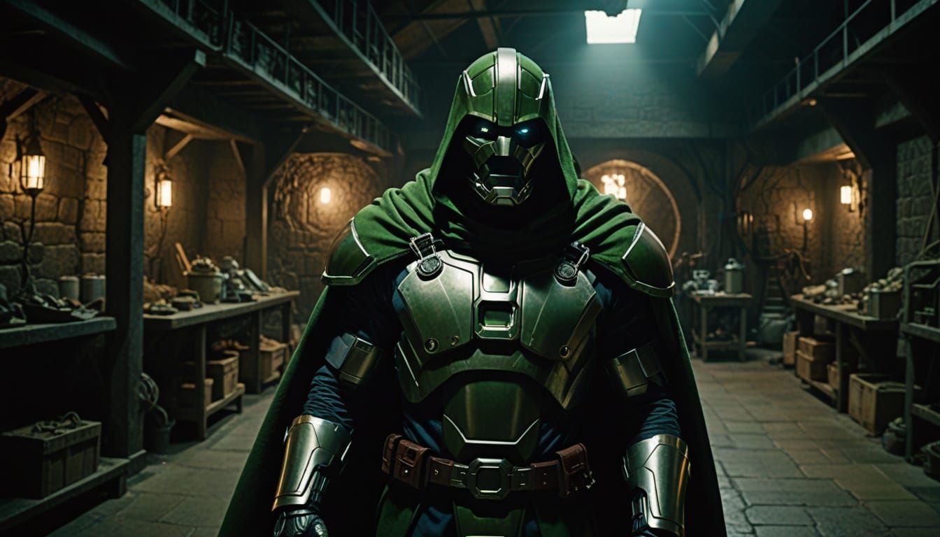 Robert Downey Jr as Cinematic Doctor Doom in a Dark Cellar