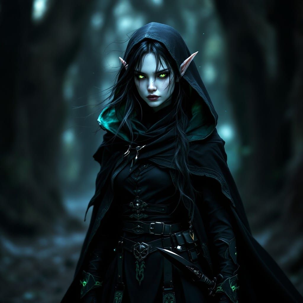 Ethereal Dark Elf Assassin in the Underdark