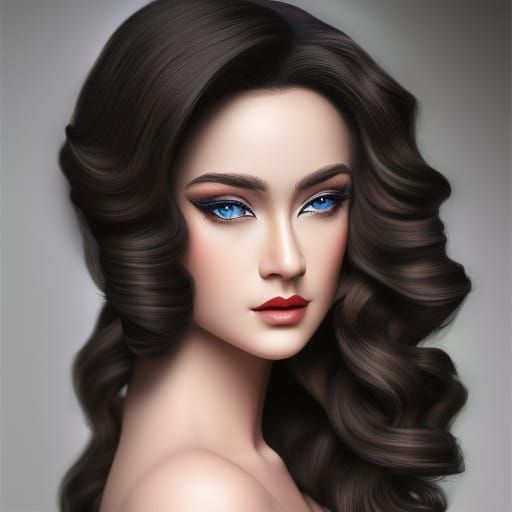 Elegant Young Woman in Academic Art Style