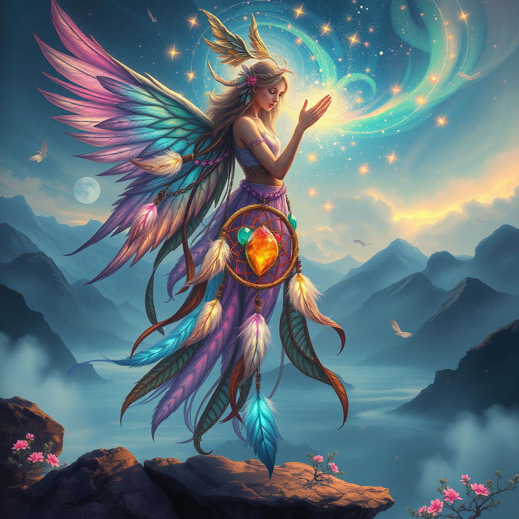 Ethereal Dreamcatcher Navigates Mystical Realms