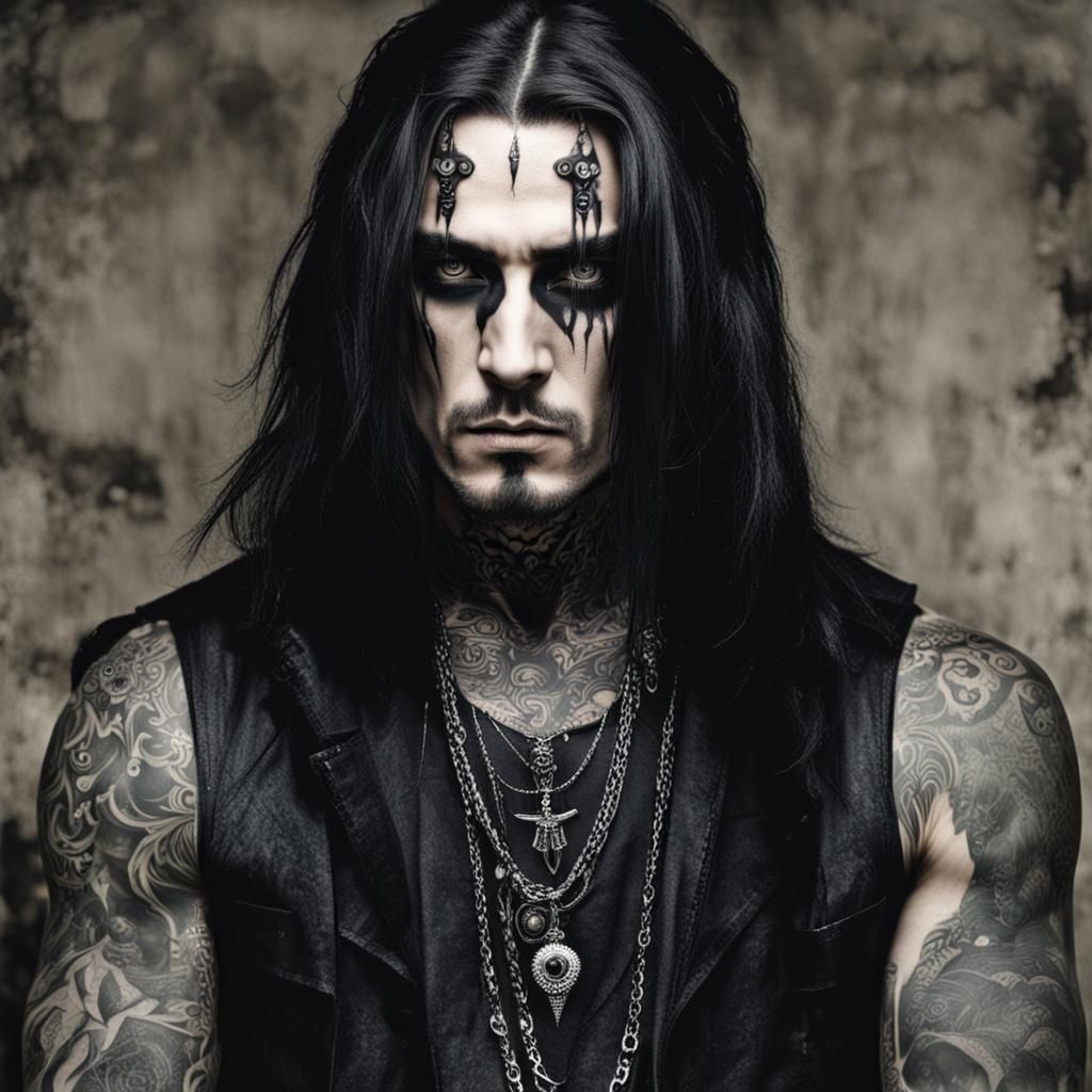 Gothic Warrior in Shadowy Resolve