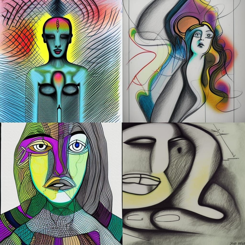 Vibrant Digital Art Depicting Schizophrenia