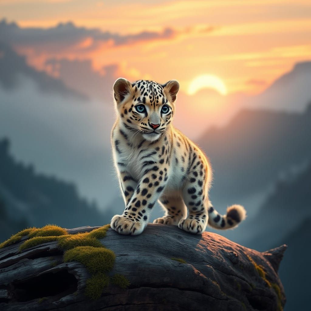 Misty Dawn Snow Leopard Concept Art