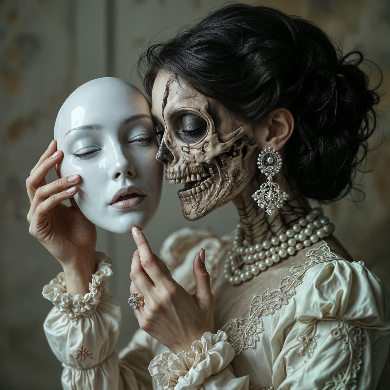 Woman's Decayed Face Revealed Under Mask