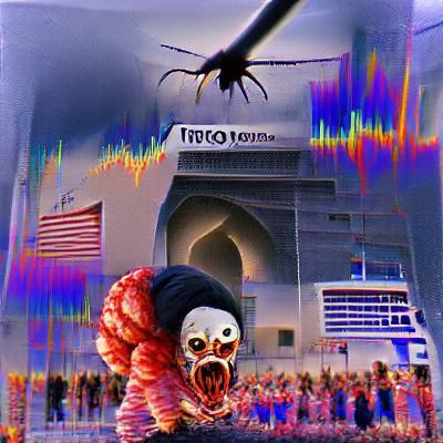 Dark and Foreboding Apocalypse Scene in Cyberpunk Style