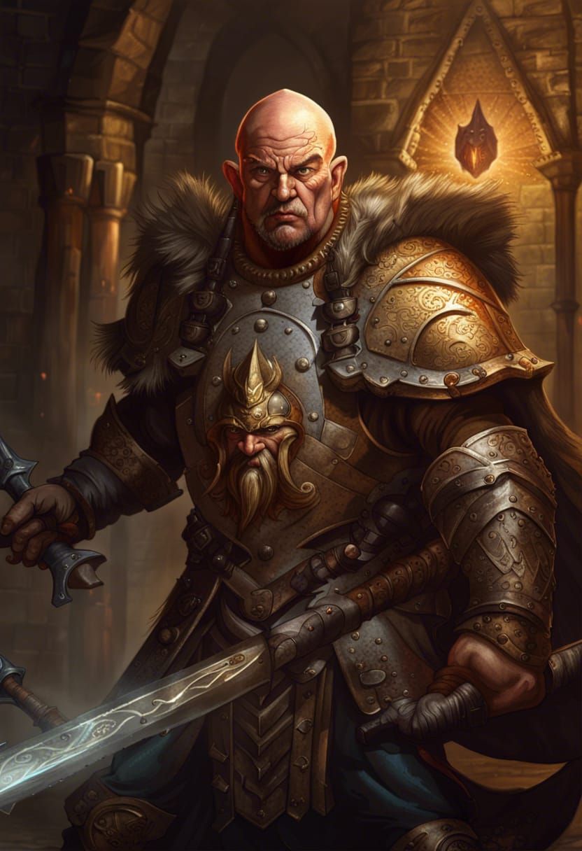 Sweeping Dark Fantasy Art of Goliath Paladin Dominating Dung...