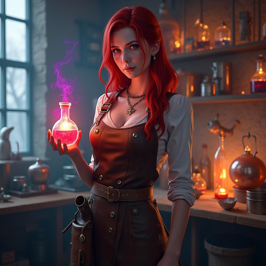 Gothic Alchemist Bella Thorne in a Mystic Laboratory