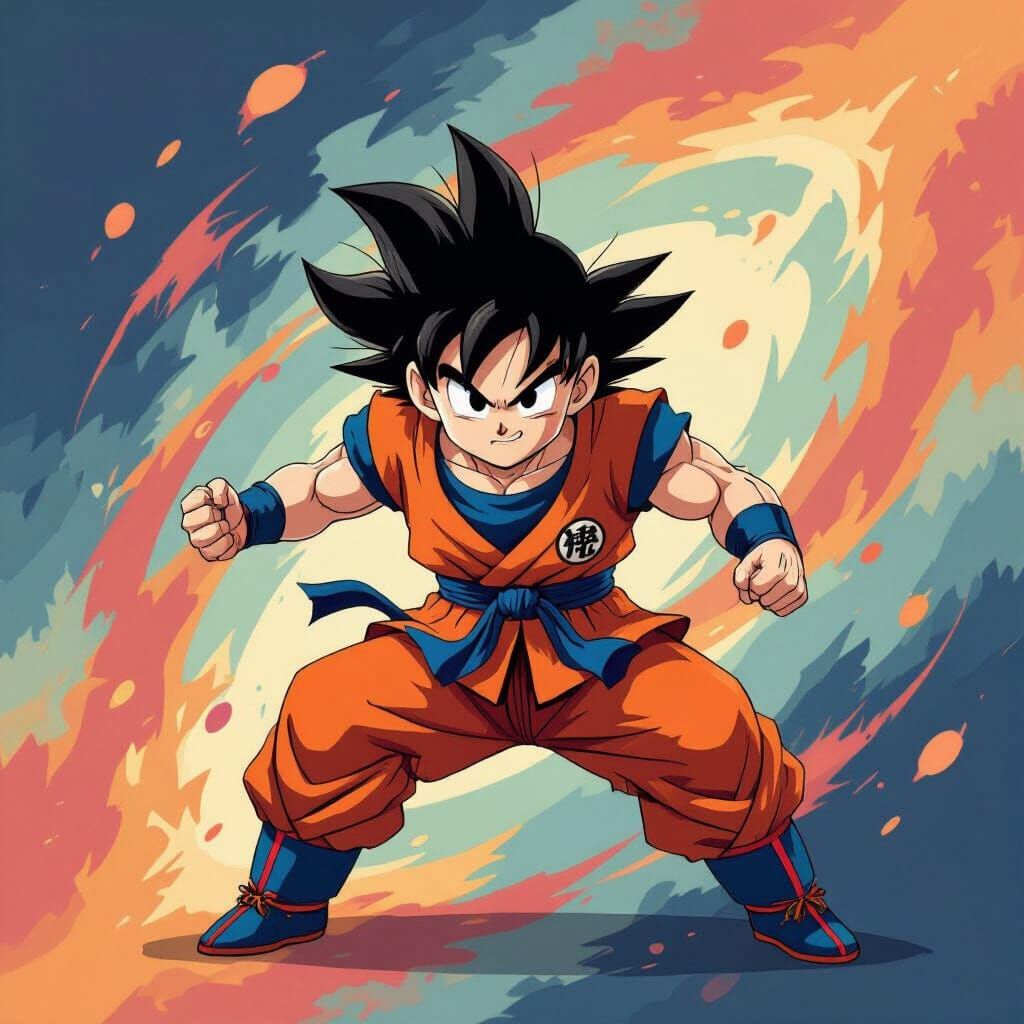 Dragon Ball Character in Cartoon Style