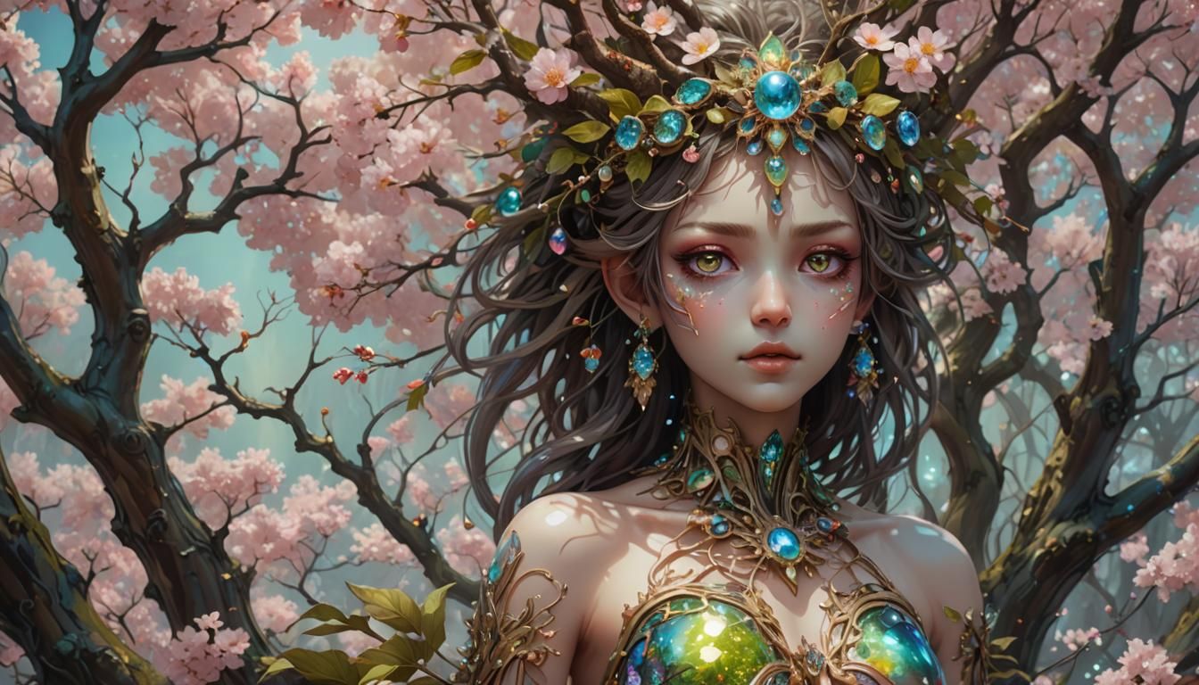 Dryad in Cherry Tree Oasis