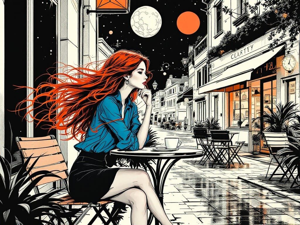 Monochromatic Goddess in Cosmic Café