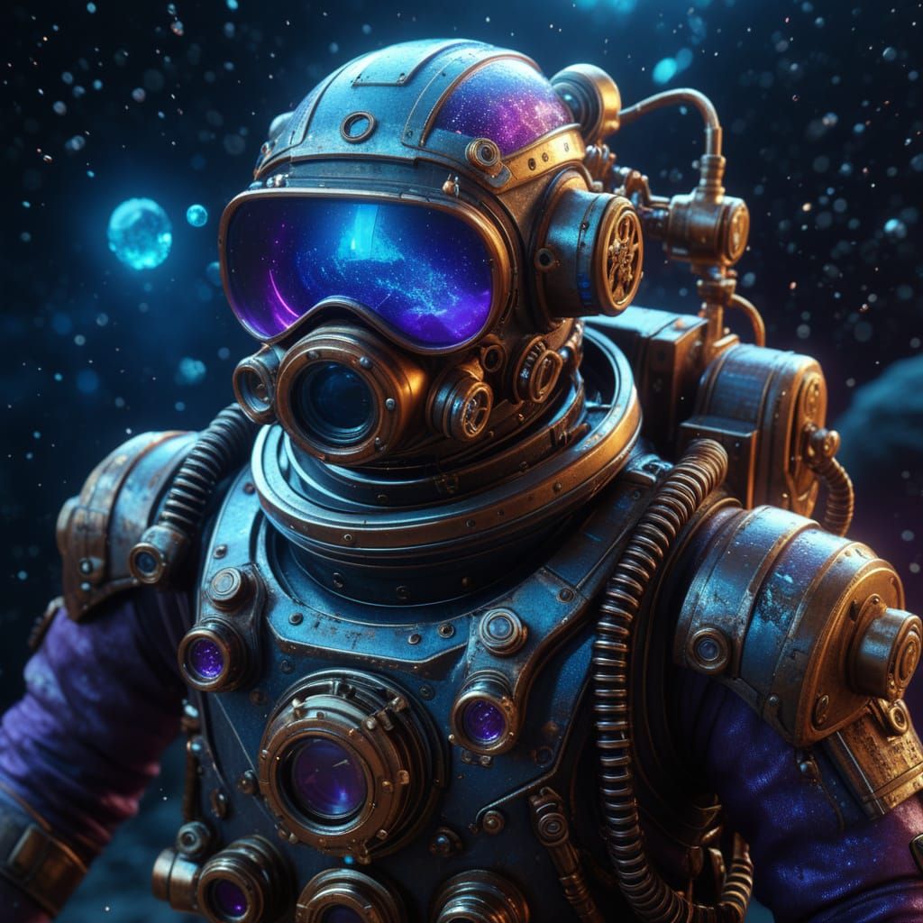 Steampunk Deep-Sea Explorer in Cosmic Dust