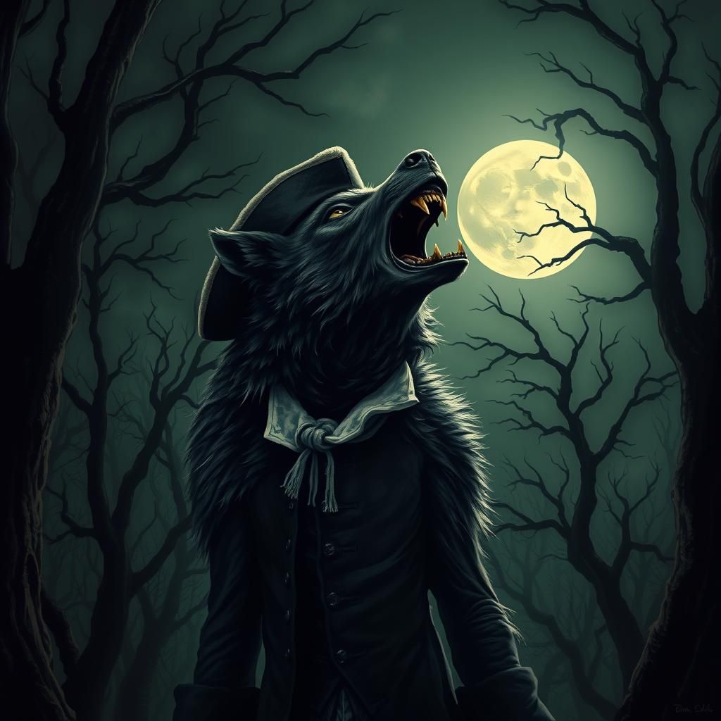 18th Century Werewolf in Baroque Landscape
