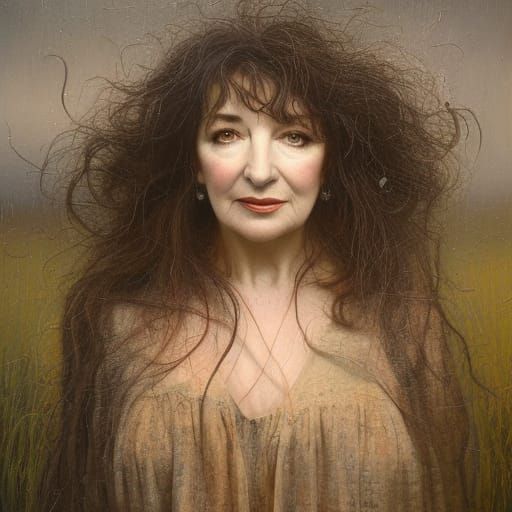 Kate Bush in Elegant Oil Portrait