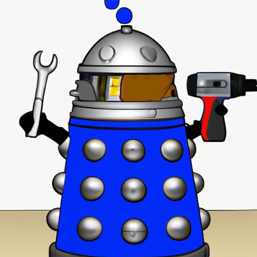 Dalek Plumber in Sci-Fi Bathroom Scene