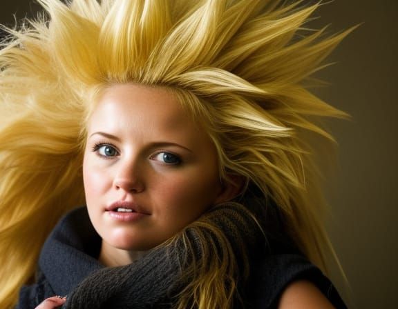 Realistic and beautiful Super Sayayin female in a combat on ...