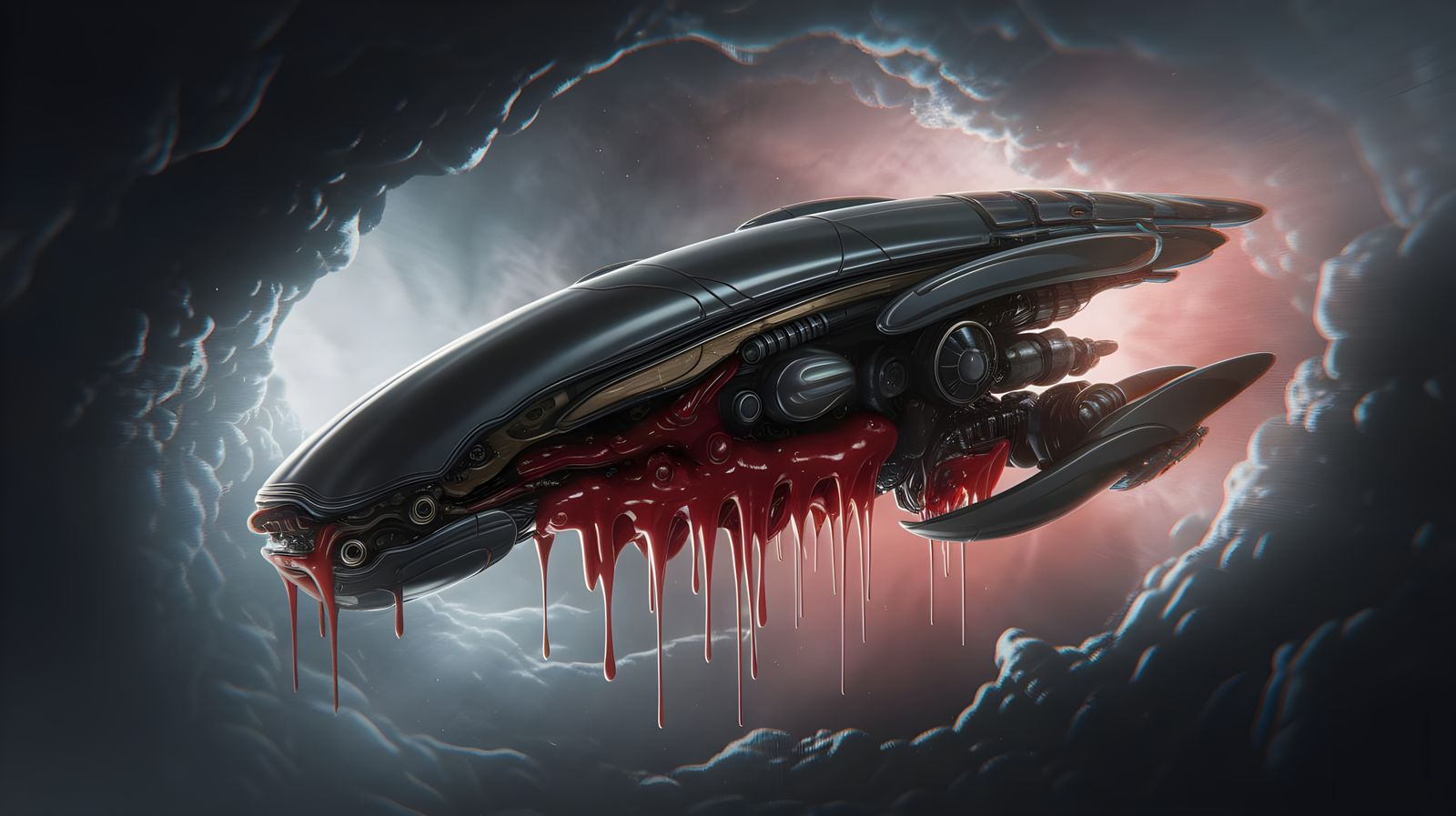 Cosmic Horror in H.R. Giger-Inspired Bio-Mechanical Style