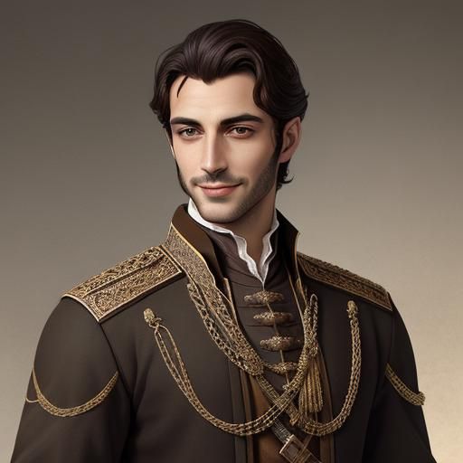 Dashing Medieval Nobleman with Olive Skin and Dark Eyes