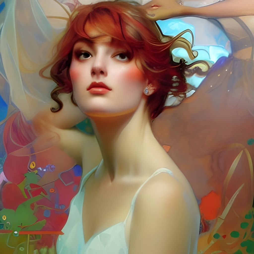 Alluring American Teenage Queen in Multidimensional Art