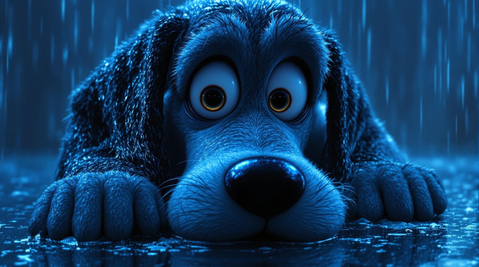 Sad Pluto in Hyper-Realistic 3D with Futuristic Lighting