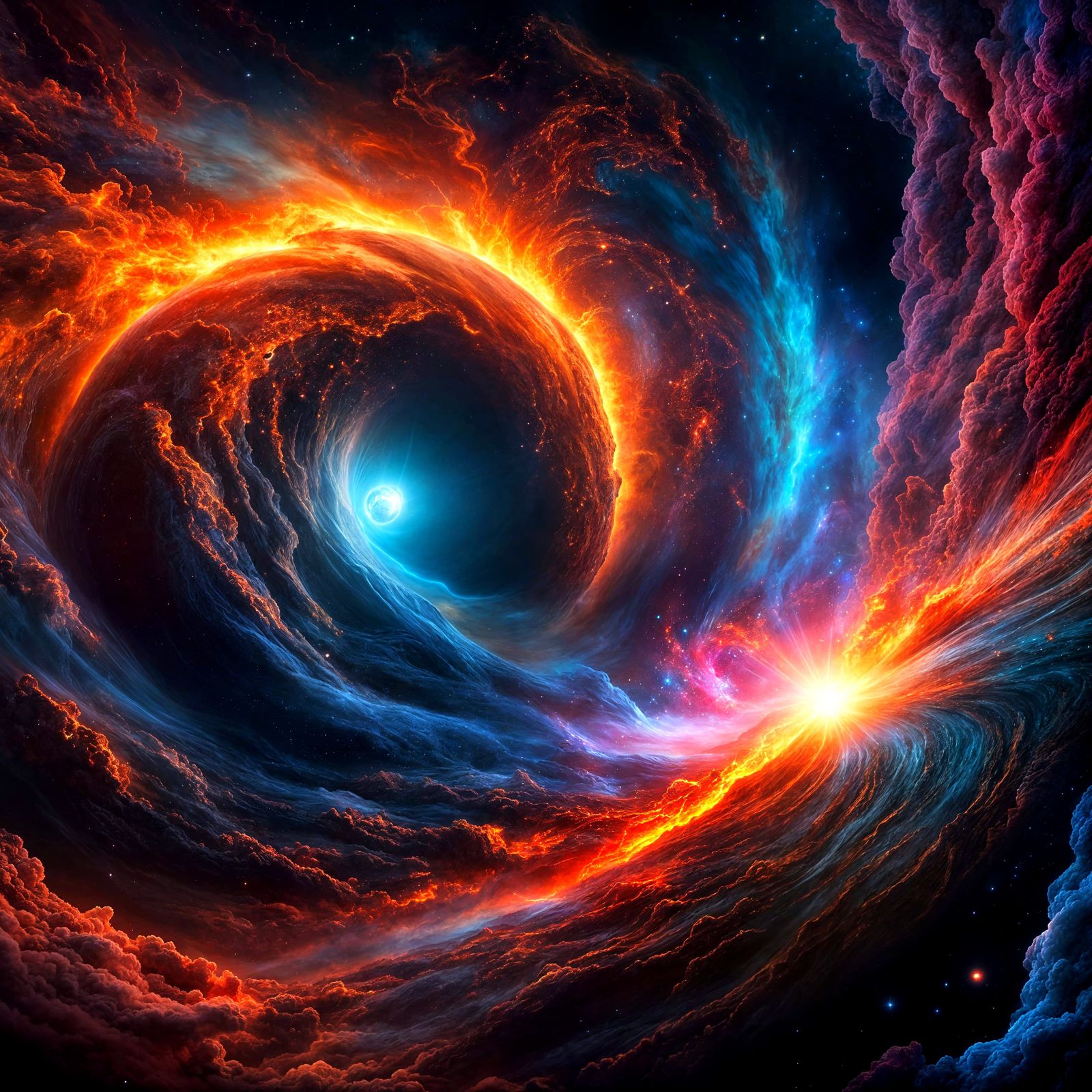 Cosmic Birth: Universe Creation in Digital Painting