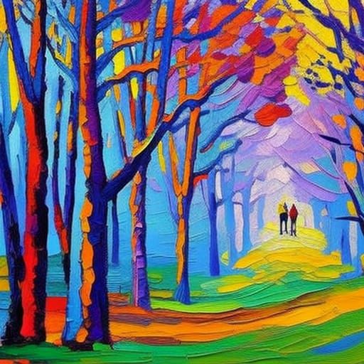 Vibrant Neo-Impressionist Expressionist Oil Painting