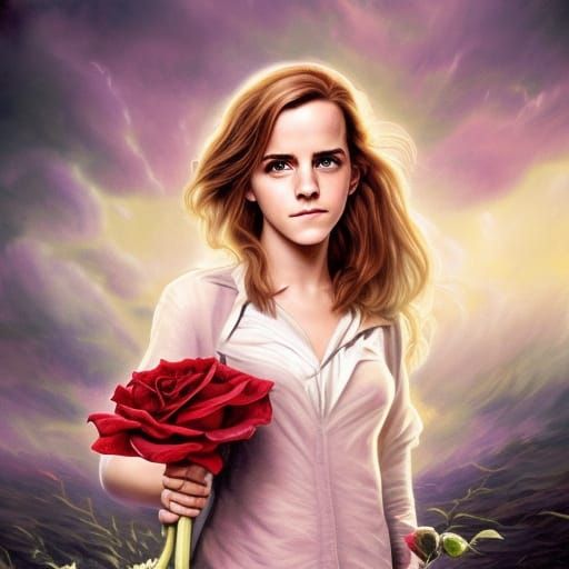 Hermione Granger Holding A Rose