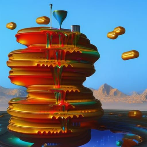 Cosmic Waffle with raining syrup