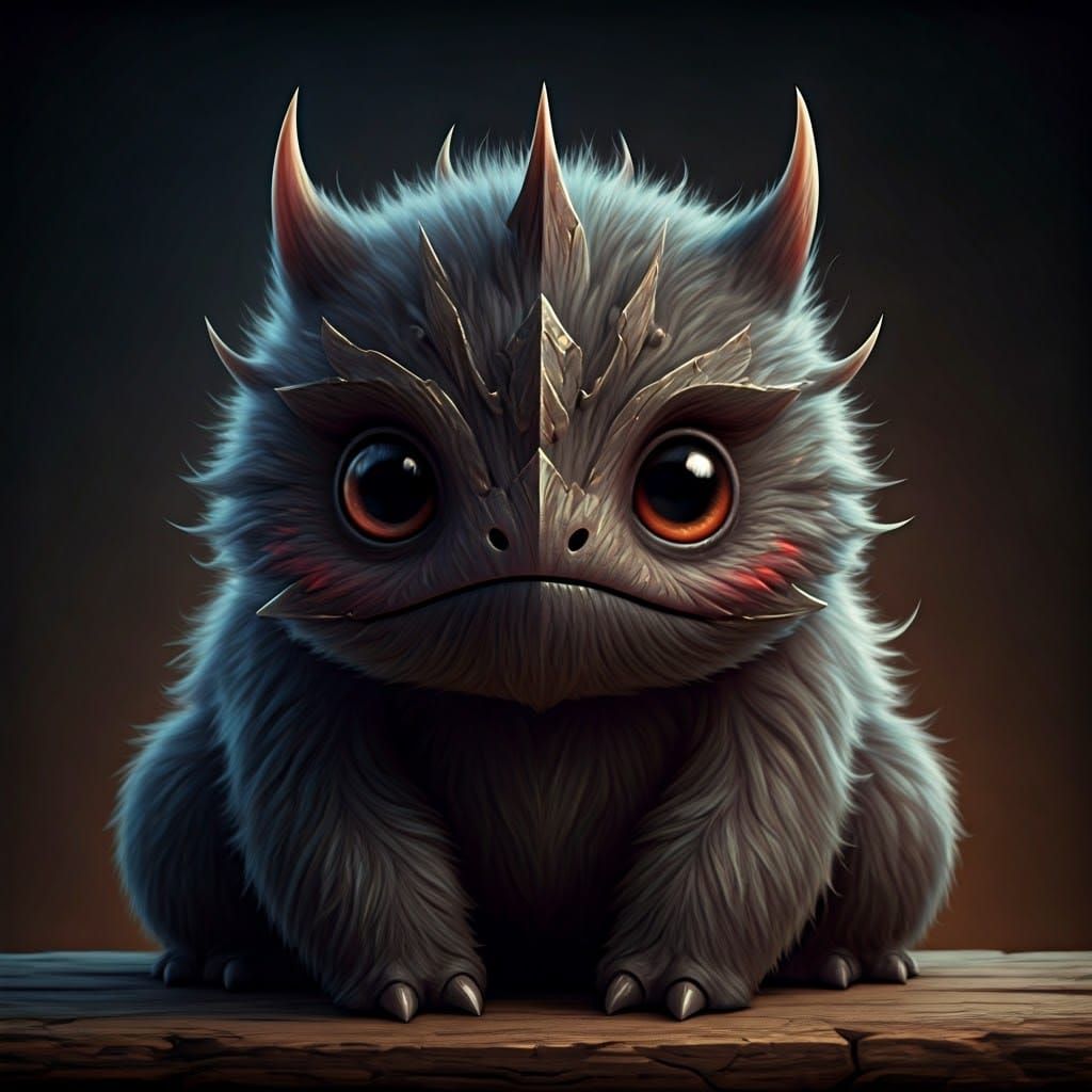 Fantasy Grimdark Fuzzy Monster Companion