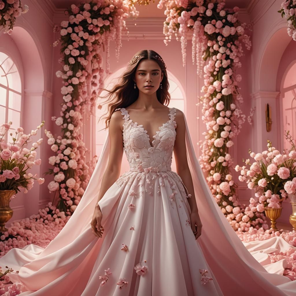 Ethereal Baroque-Inspired Interior in Vibrant Pink Hues