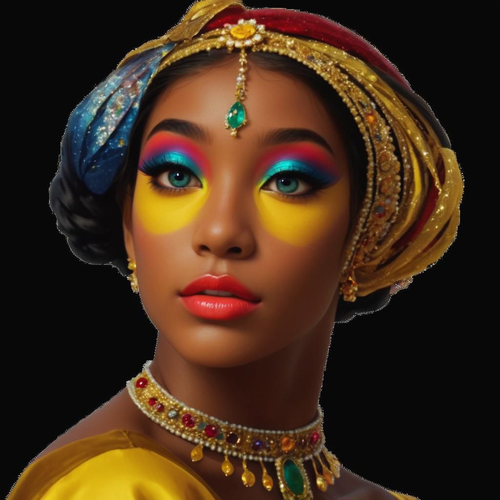 Vibrant and Delicate Portrait in Watercolor Style