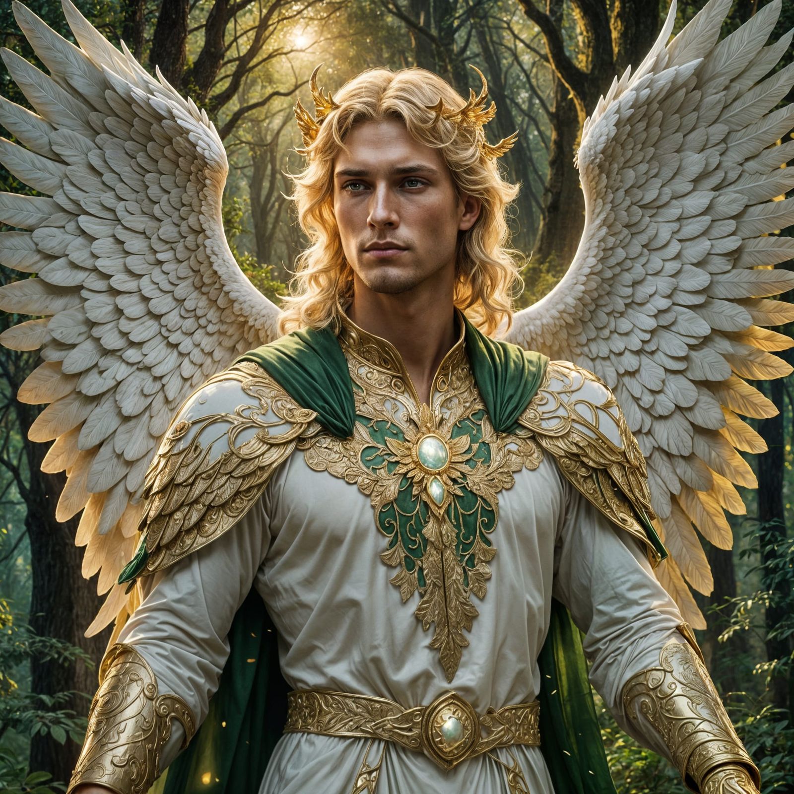 Ethereal Angel of the Night Forest