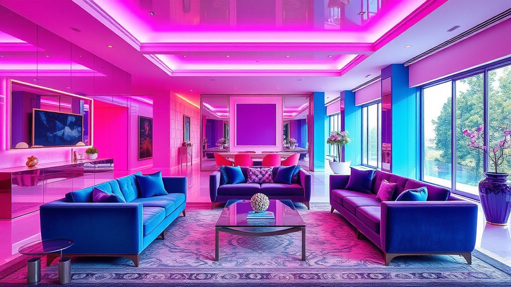 Vibrant Art Deco Living Space with Luxurious Modern Architec...