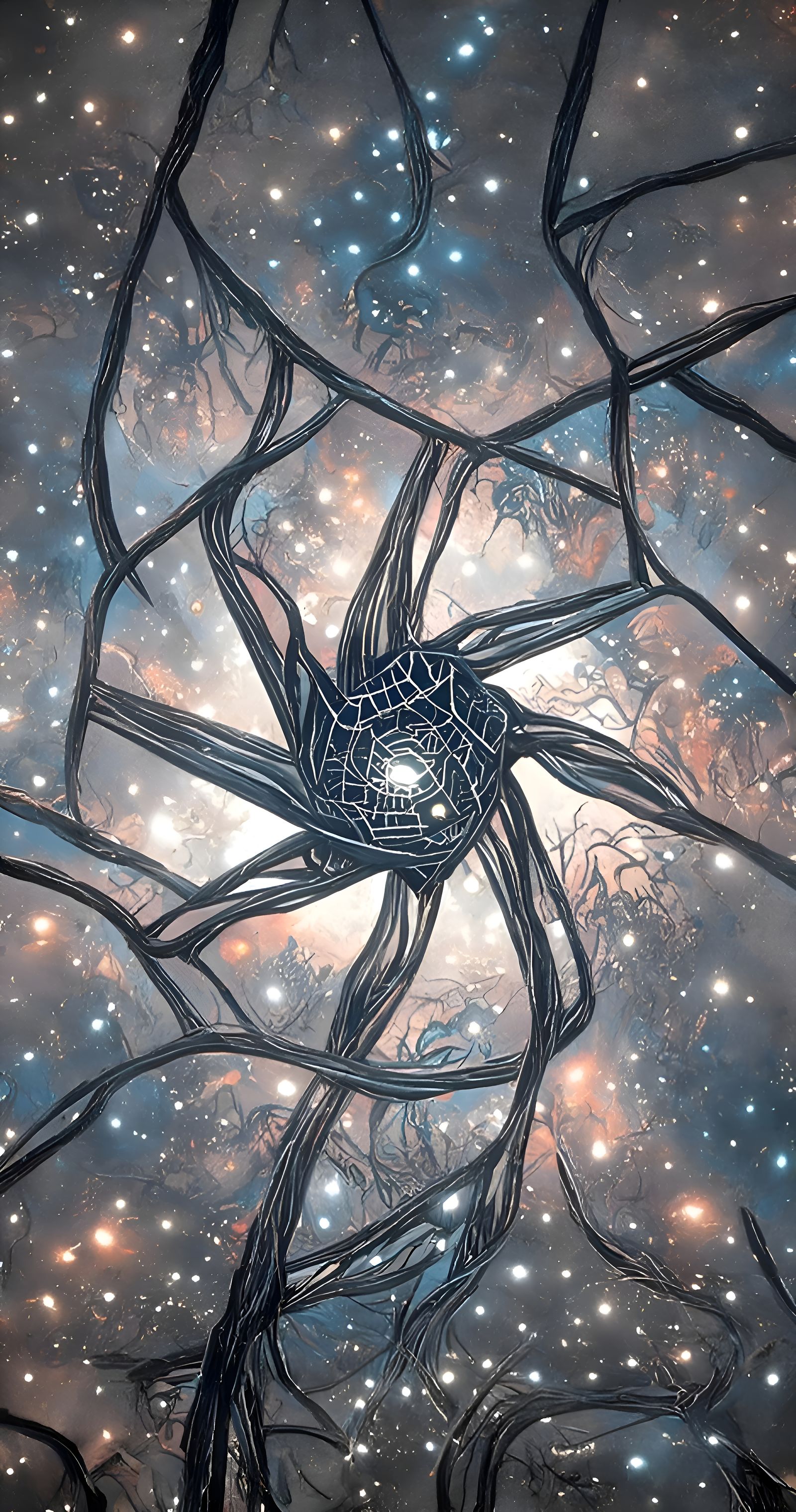Cosmic Chaos in Digital Black Paper Art
