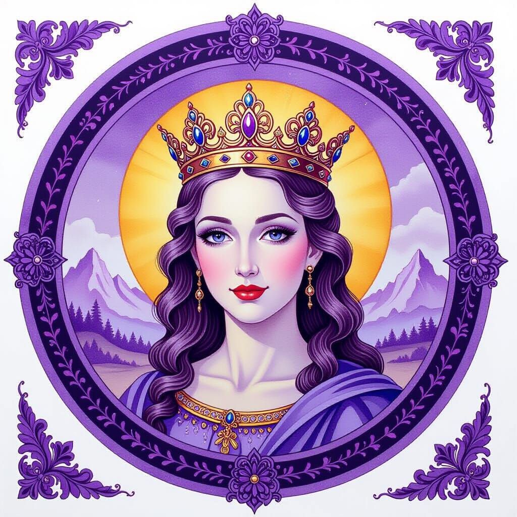 Né dans la Pourpre: A Detailed Gouache Painting