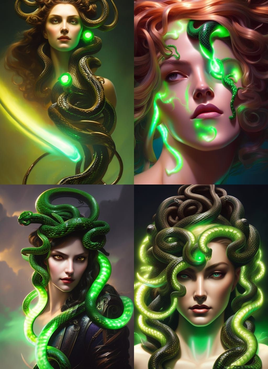 Medusa: A Hyperdetailed Portrait in Triadic Colors
