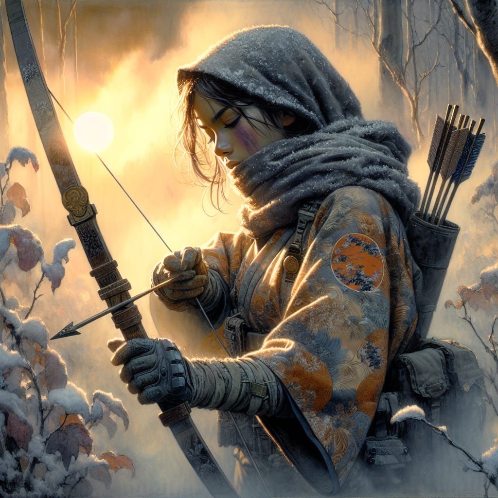 A Young Warrior in Soft, Dreamlike Light