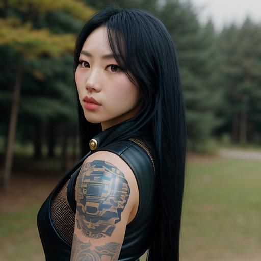 Elegant Steampunk Police Woman of Korea