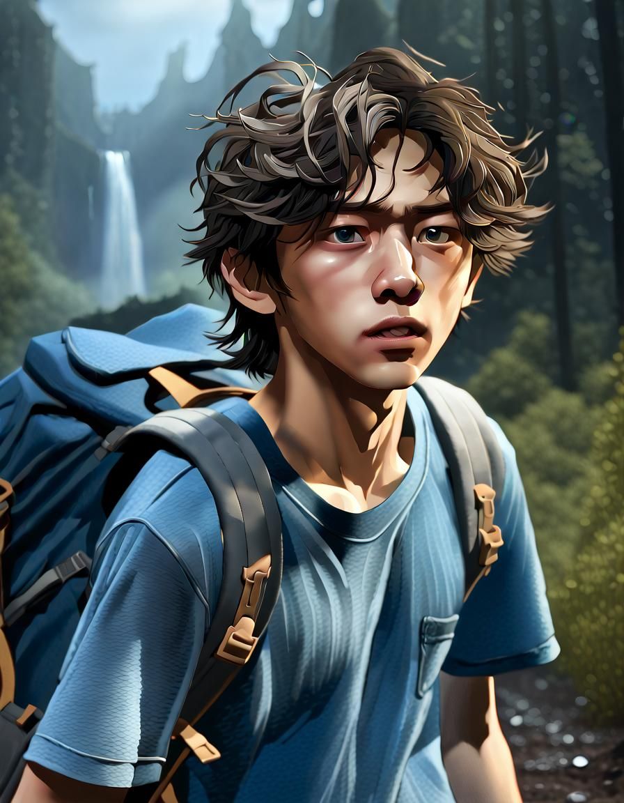 Teenage Boy Runs from Terror in Hyperdetailed Fantasy Art