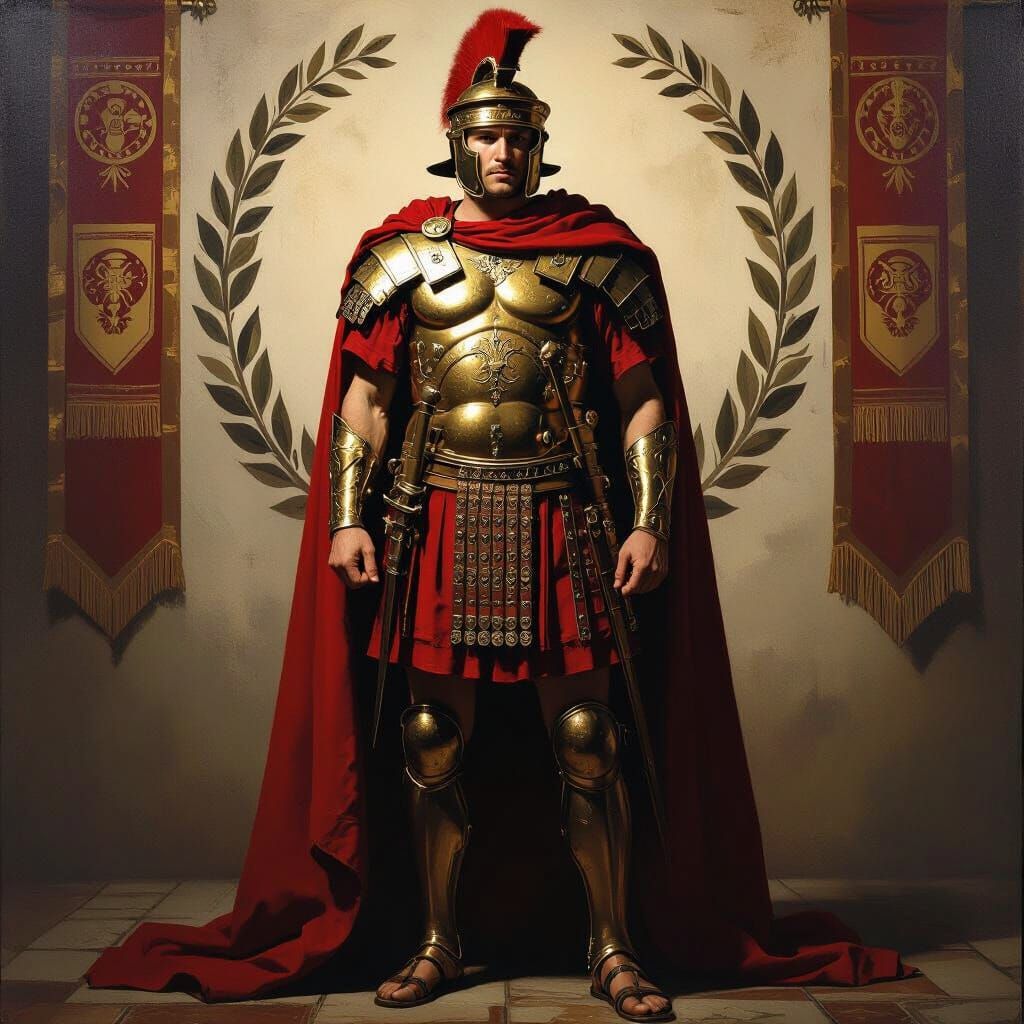 Roman Soldier Portrait in Baroque Style