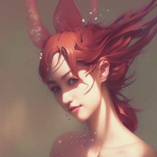 Surreal Canine Fairy in Dreamlike Neon Colors