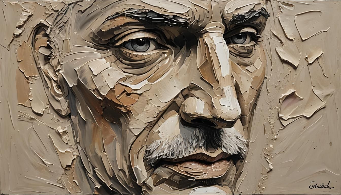 Impasto Painting of a Single, Distorted Nose