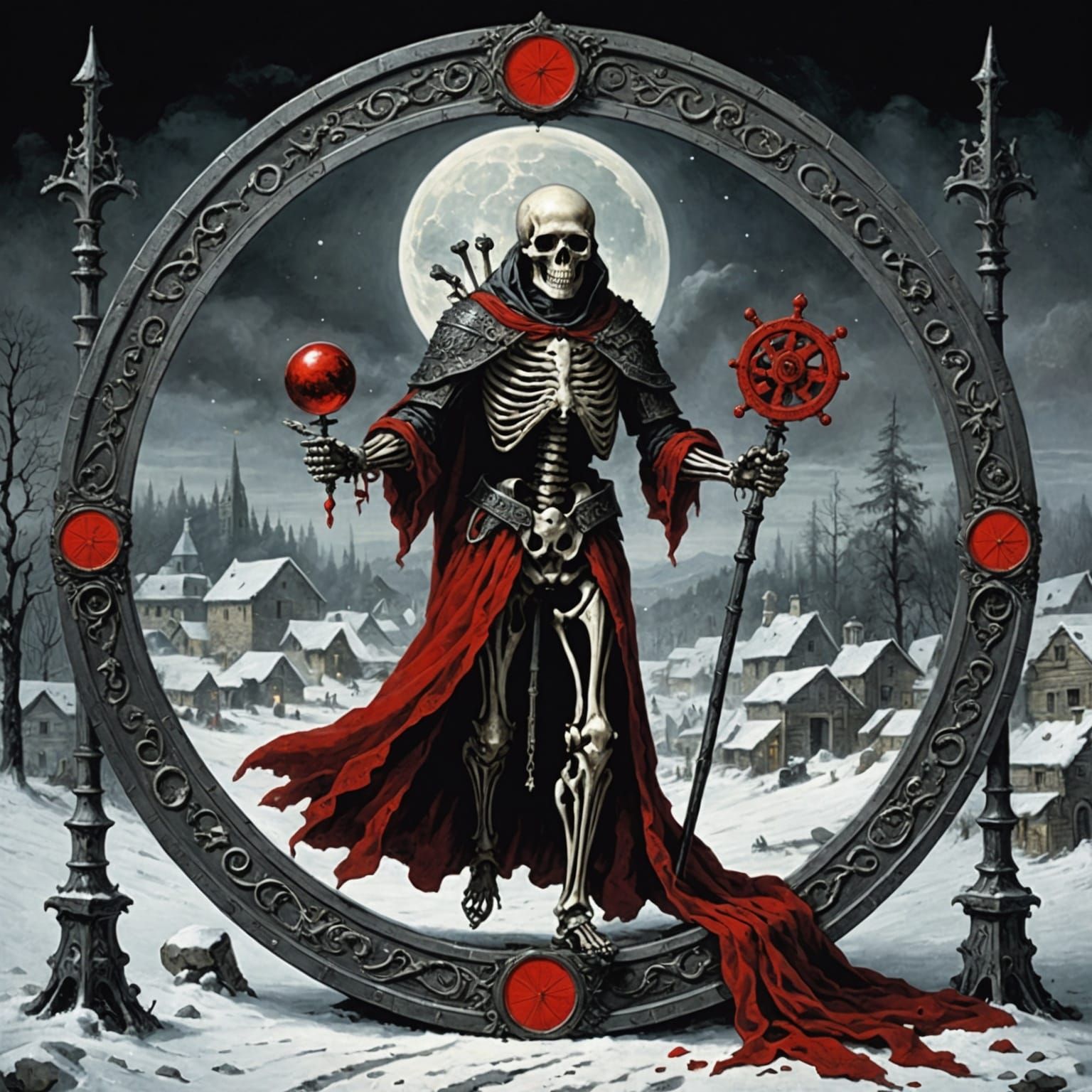 The Wheel of Fortune: A Mysterious Scene in the Snow