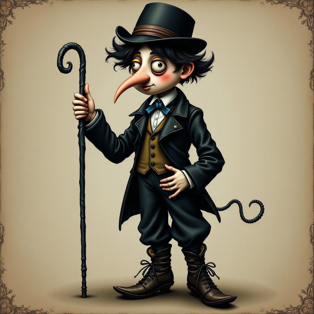 Charlie Chaplin in Classic Silent Film Style