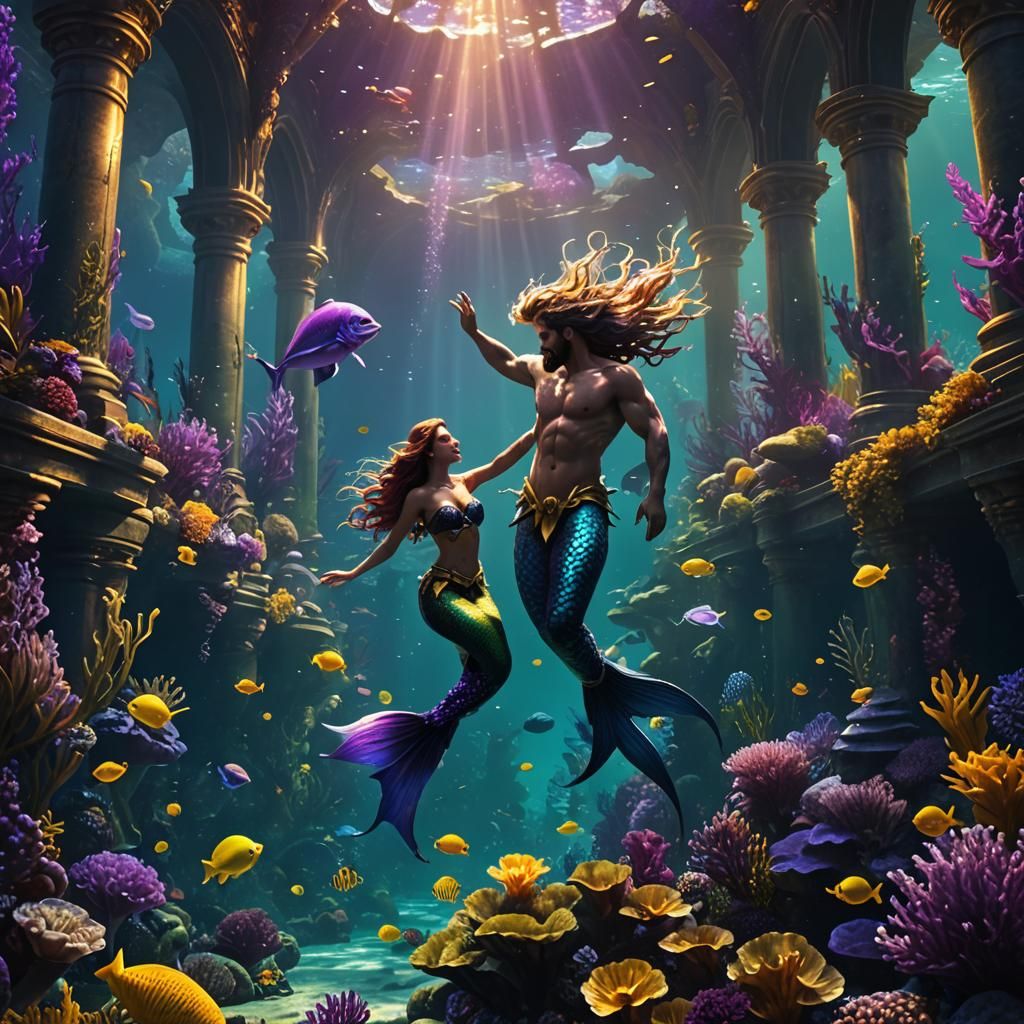 Ethereal Underwater Realm in Hyperrealistic Dark Fantasy Sty...