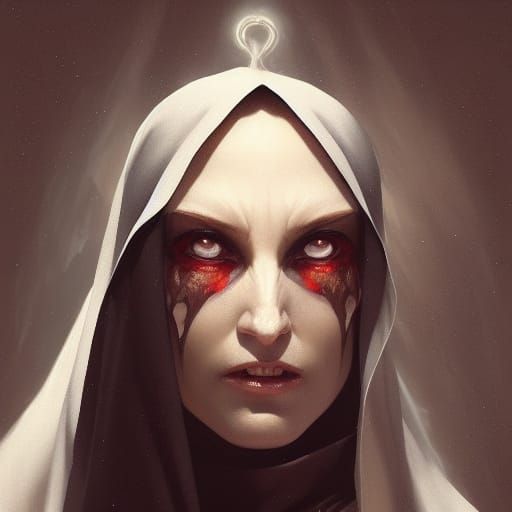 Mysterious Dark Figure in Triadic Hues